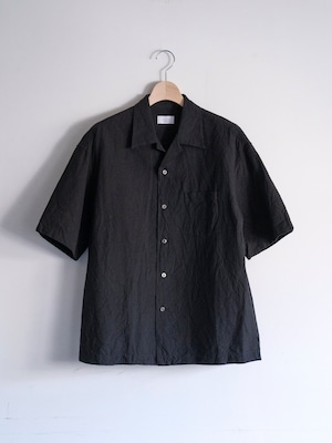 UNDECORATED　Linen Cotton S/S Shirt　BLACK　UDS24204