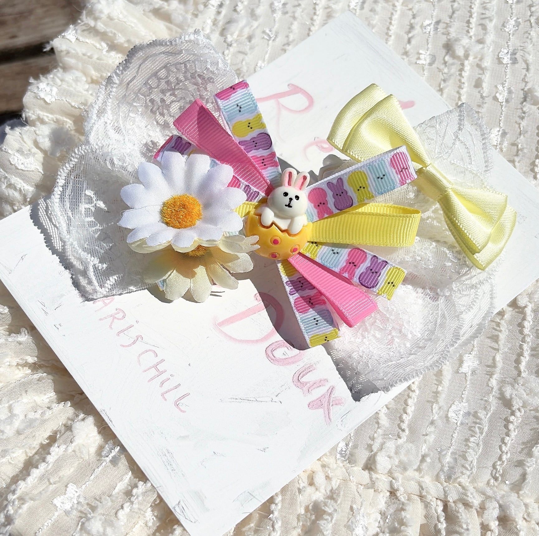 レースのうさちゃんリボンネックバンド