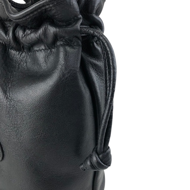 Christian Dior クリスチャン ディオール ショルダーバッグ ブラック CD レザー 巾着 vintage ヴィンテージ オールド h6xtv8