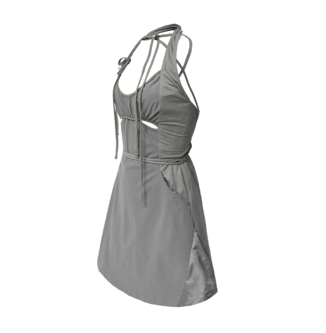 [OJOS] Halter Neck Apron Dress / Grey 正規品 韓国ブランド 韓国通販 韓国代行 韓国ファッション オホス