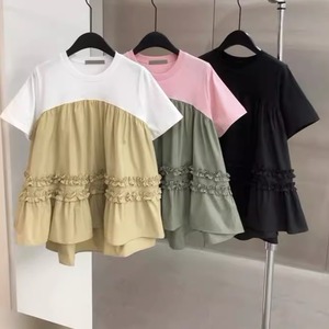 バイカラーフリルＴシャツ T0174