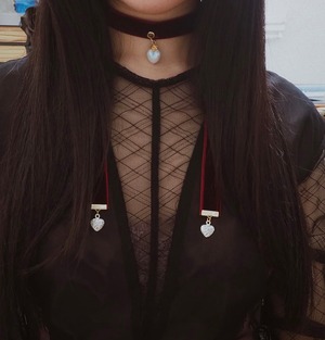 ハートの女王　ベロアチョーカー＆ヘアリボン