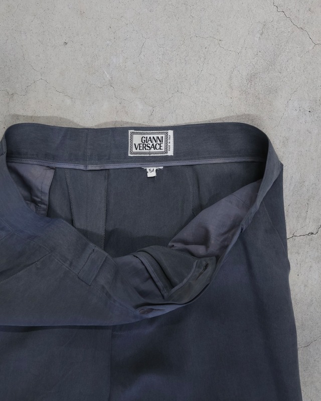 【GIANNI VERSACE】gray wide straight slacks