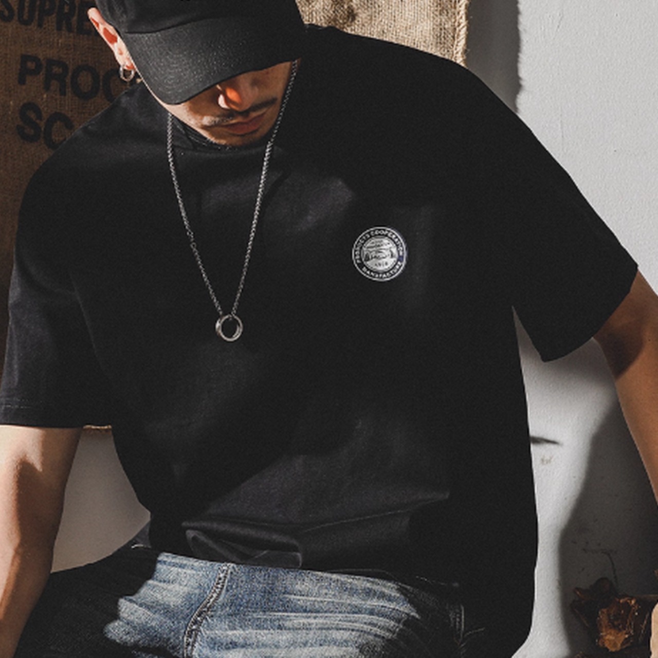 スクエアバンダナプリントTee 10116