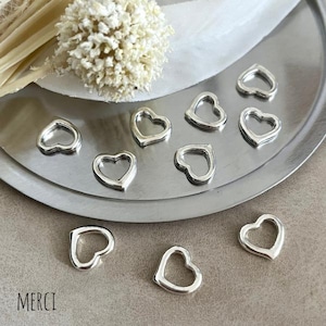 【4個】ハートフレームチャーム