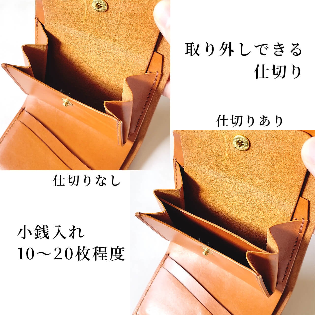 【ゆーいん】オコシ金具の三つ折り財布 受注製作】 左利き用 少しレトロなオコシ金具ミニ財布 三つ折り財布