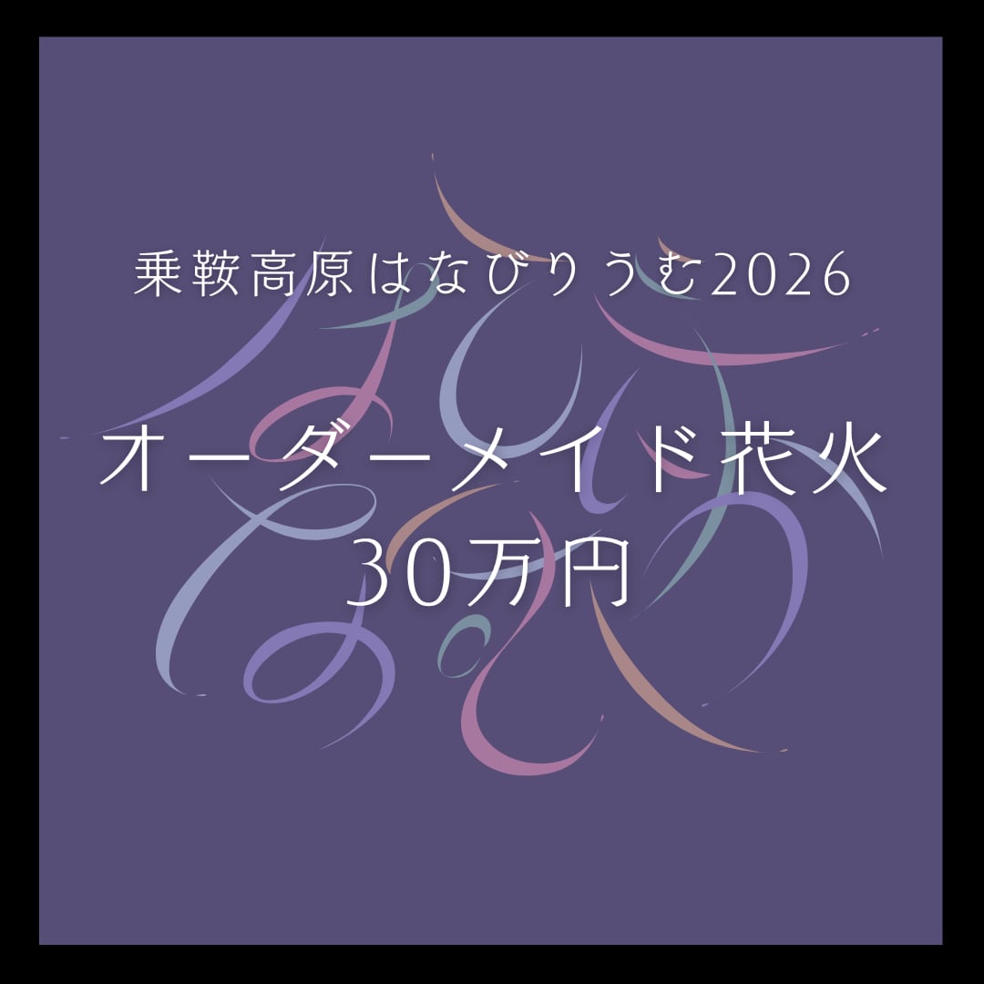 オーダーメイド花火30万円【乗鞍高原はなびりうむ2026】