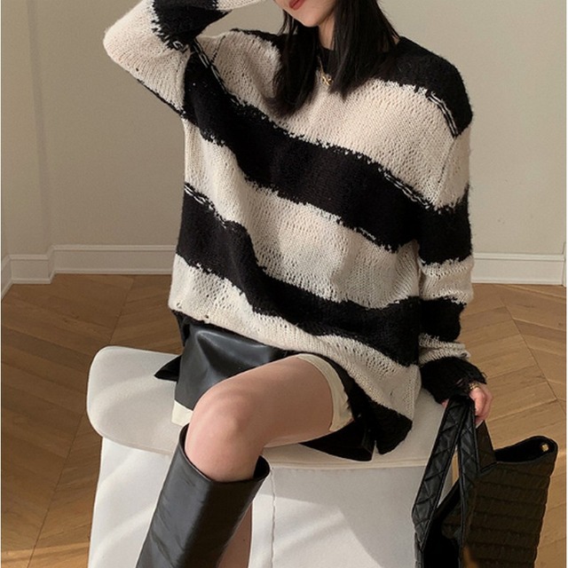 big border knit 10042