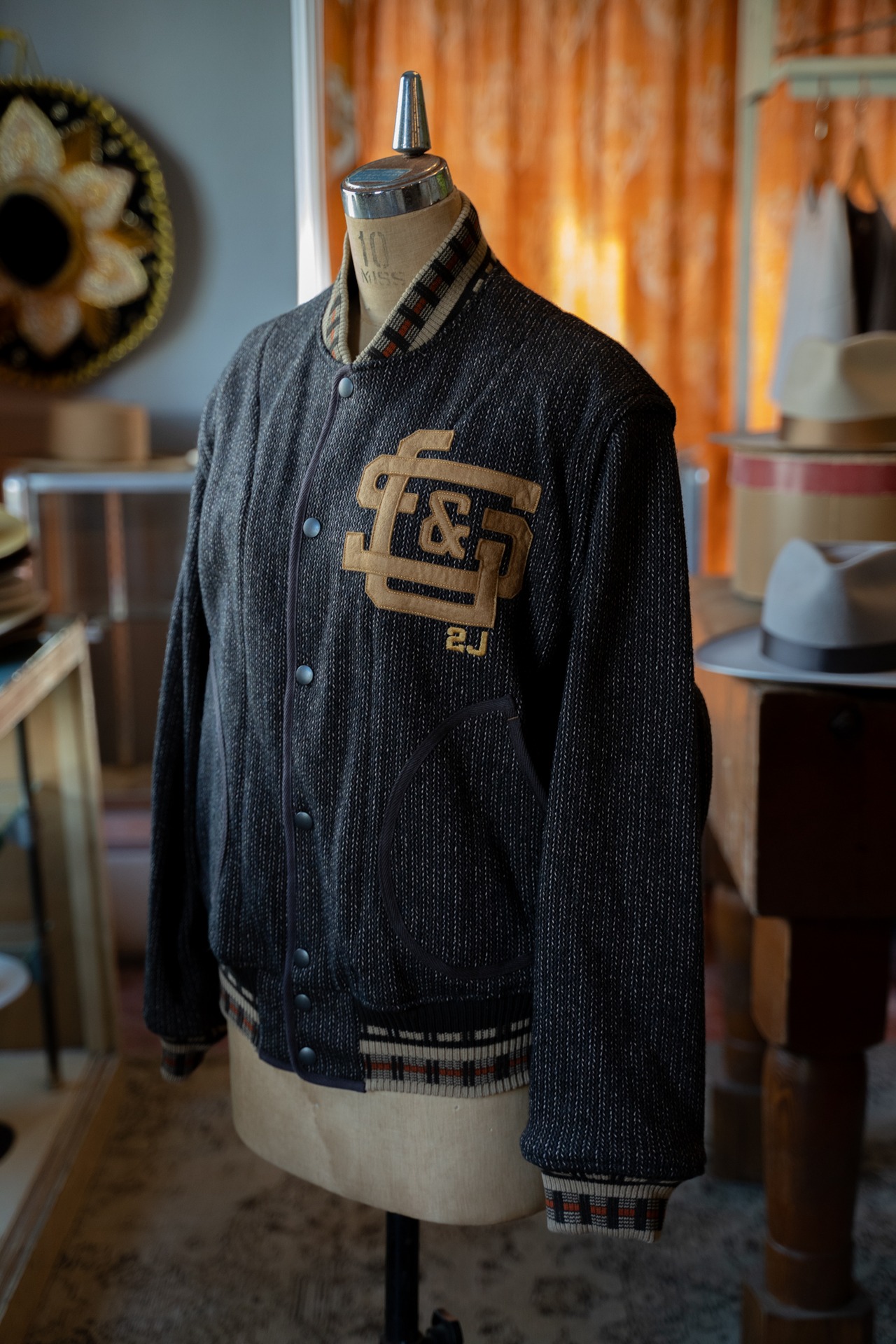 GYPSY&SONS PATCHED B/CLOTH SPORTS JK /BROWN