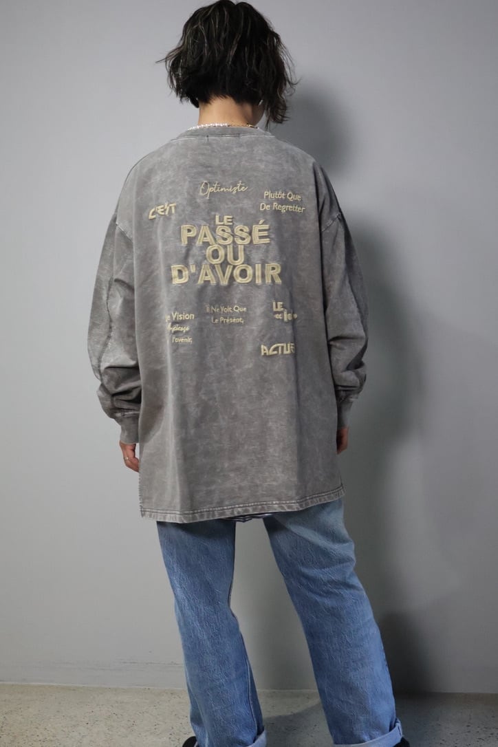 NEW!裏毛ピグメントたたきつけロゴ・back刺繍ロングクルー【12510-382-10】2026SS