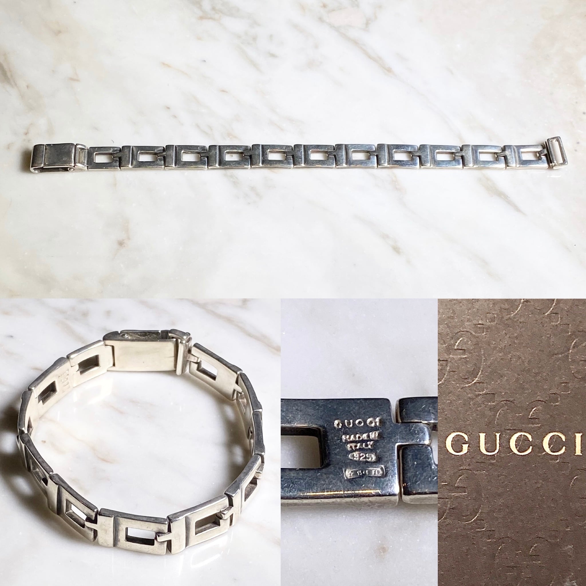 GUCCI silver “G” link chain bracelet | NOIR ONLINE