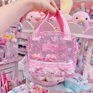 【E7】165-5ぬいぐるみ付2wayビニールバッグS（ショルダーひも別売）