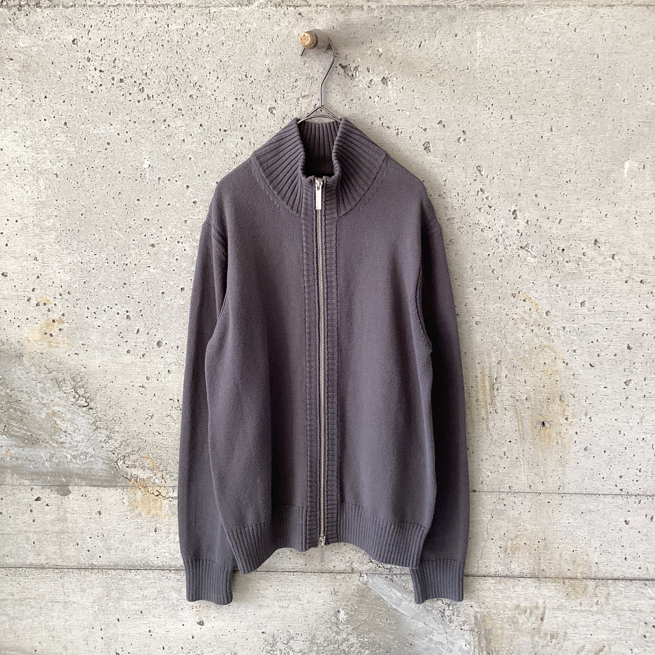 JOSEPH HOMME gray zip knit cardigan