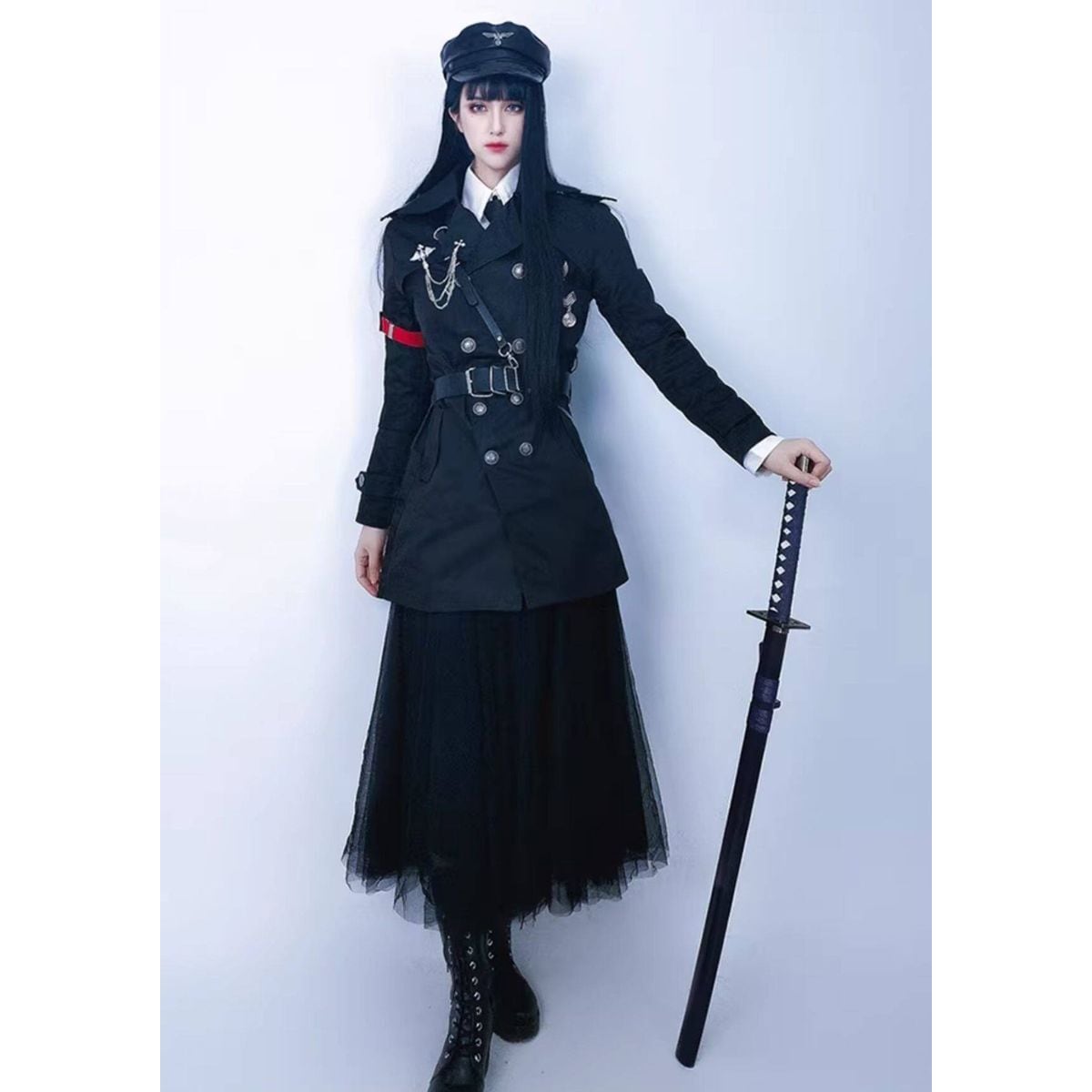 ゴシック軍服モチーフダブルブレストコート | Maiden's Rêve
