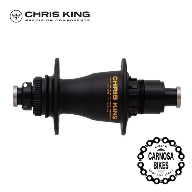 【CHRIS KING】Boost Center Lock Rear Hub [ブースト センターロック リアハブ] 12×148mm  Two-Tone Matte-Black/Gold 限定カラー