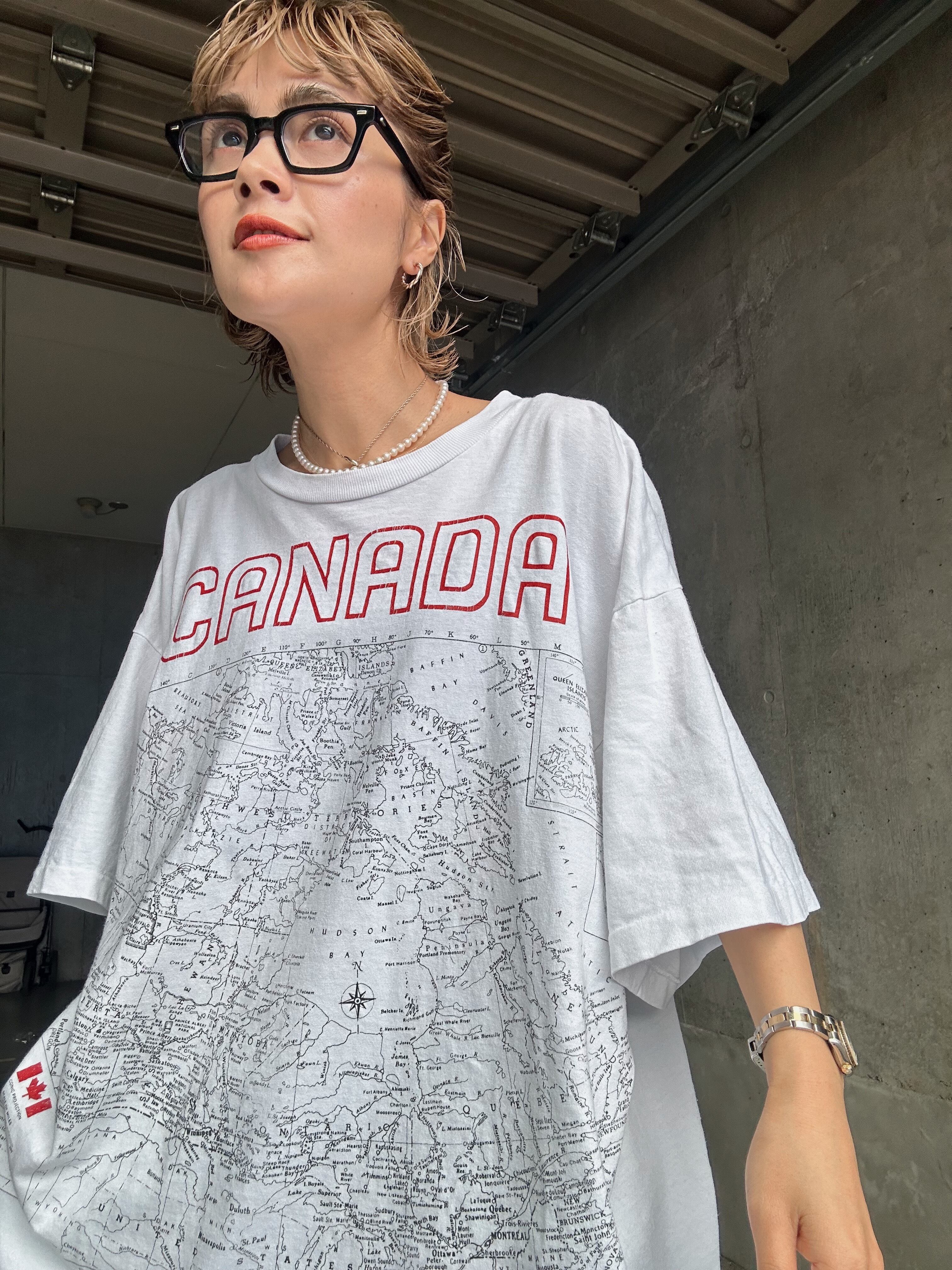 (CS1853)00’s GILDAN “CANADA map” printed T-shirt made in CANADA