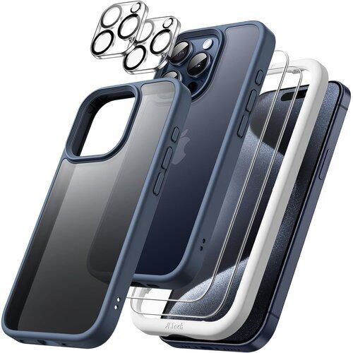 新品》 JEDirect 5 in 1 iPhone 15 Pro 6.1インチ用 マットケース 2枚 