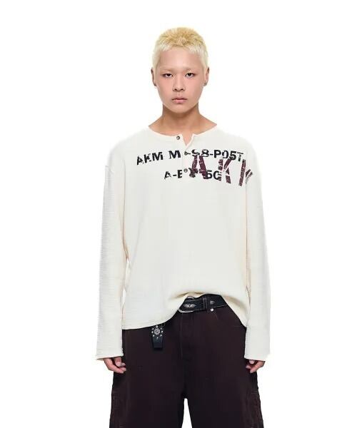 ☆ENHYPEN ジョンウォン 着用！！【AAKAM】Waffle Henry Neck Long