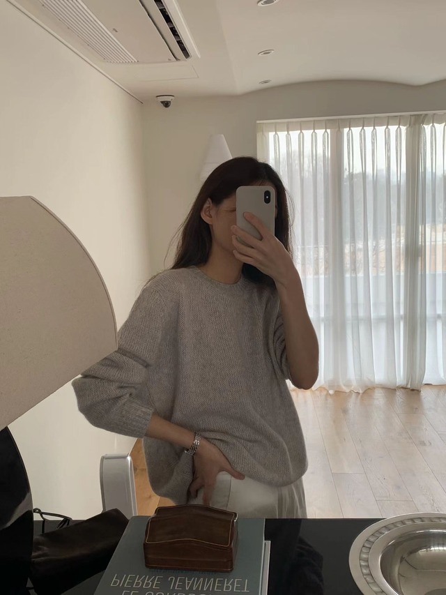 (予約) ounce / Deer Alpaca boxy knit 3color