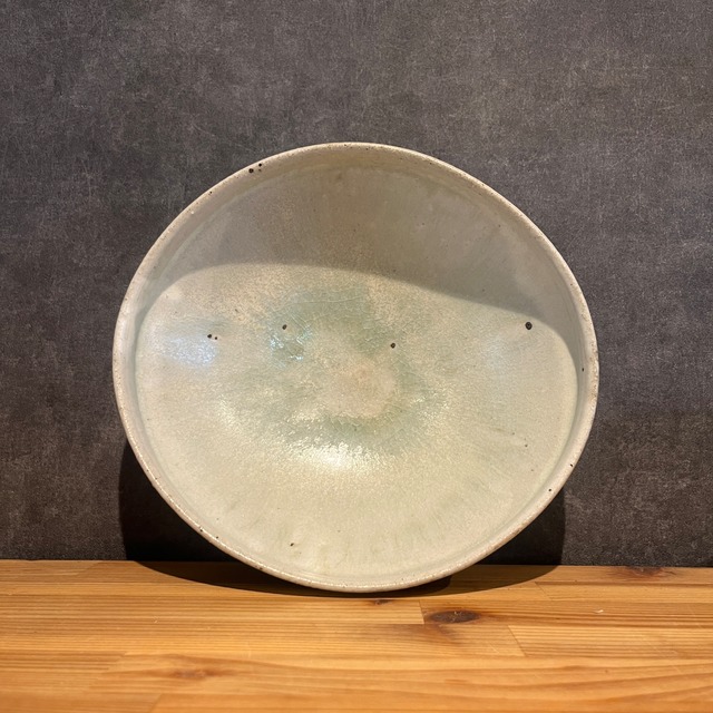 森山陶器 たわみ鉢　灰釉