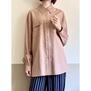 Brown Rayon Flap Pocket Blouse