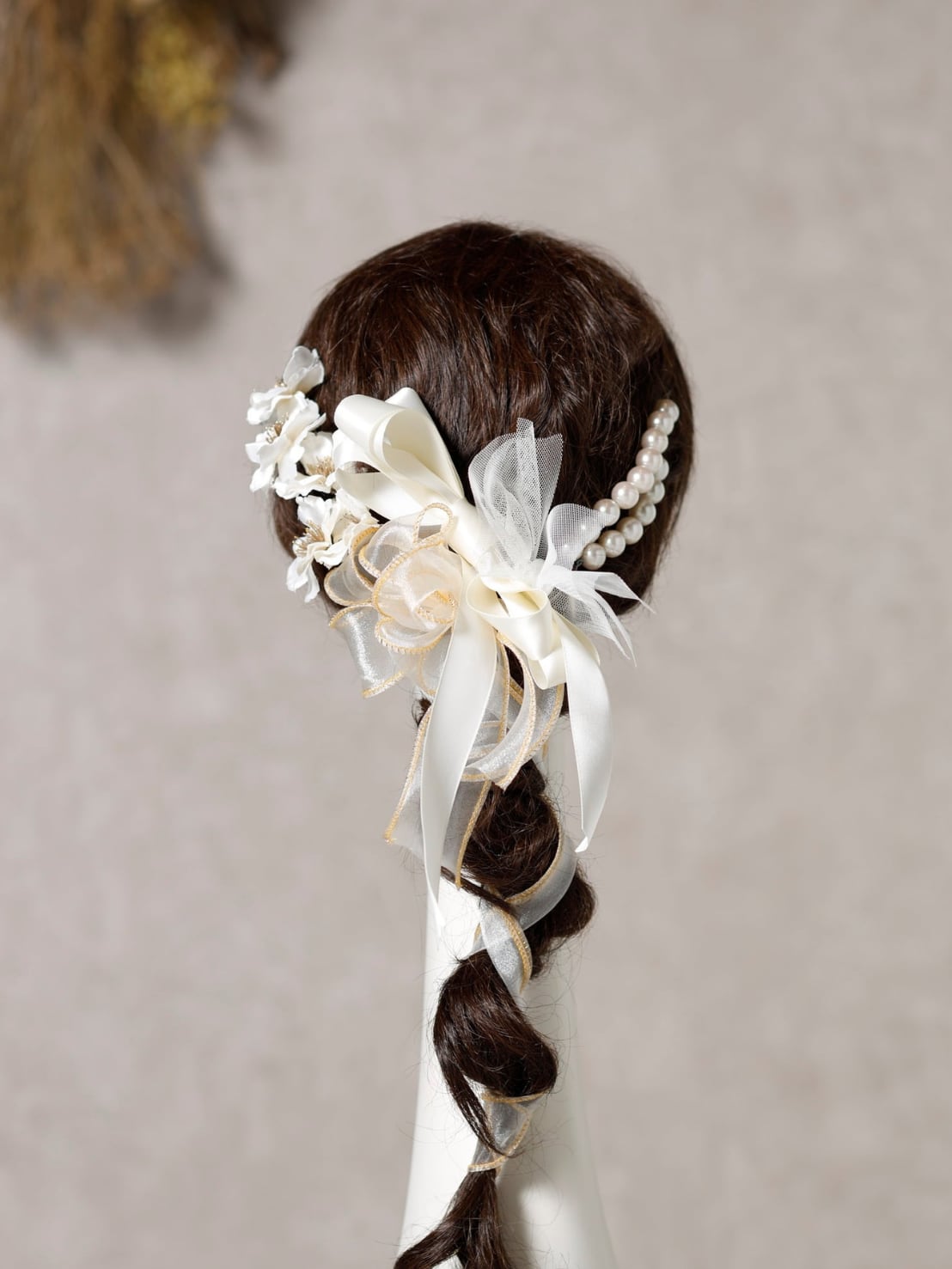 【ブロッサムリボン髪飾り】リボン変更 成人式 卒業式 結婚式 k-0070