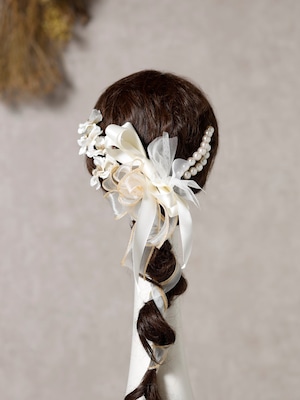【ブロッサムリボン髪飾り】リボン変更 成人式 卒業式 結婚式 k-0070