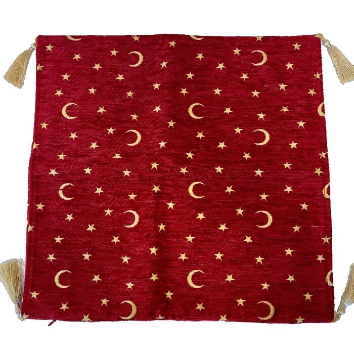 キリム クッションカバー ペルシャ トルコ 星 三日月 冬用 赤 黒