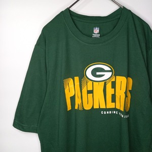 ニューエラ　クルーネック　フットボールTシャツ　パッカーズ　ビッグロゴ　緑