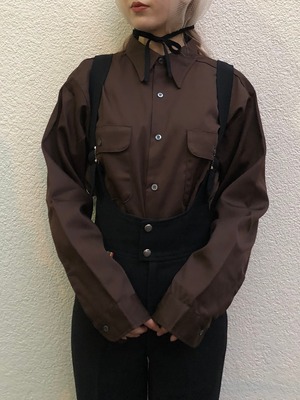 70's brown work shirts -deadstock-