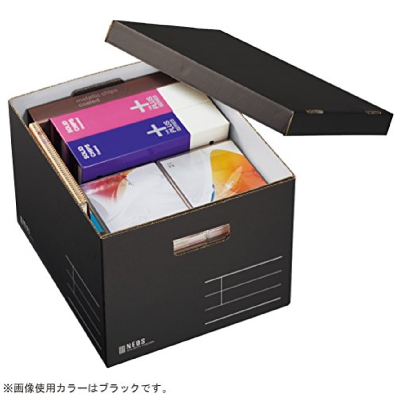 コクヨ 収納ボックス NEOS Lサイズ フタ付き ホワイト A4-NELB-W