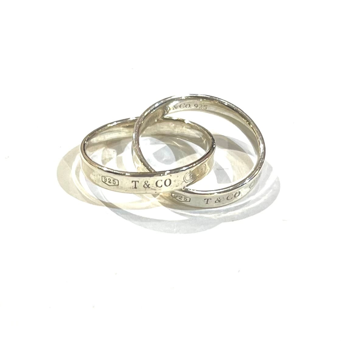 希少【TIFFANY&CO.】2194 1837 名品ダブルリング／シルバー925／17号