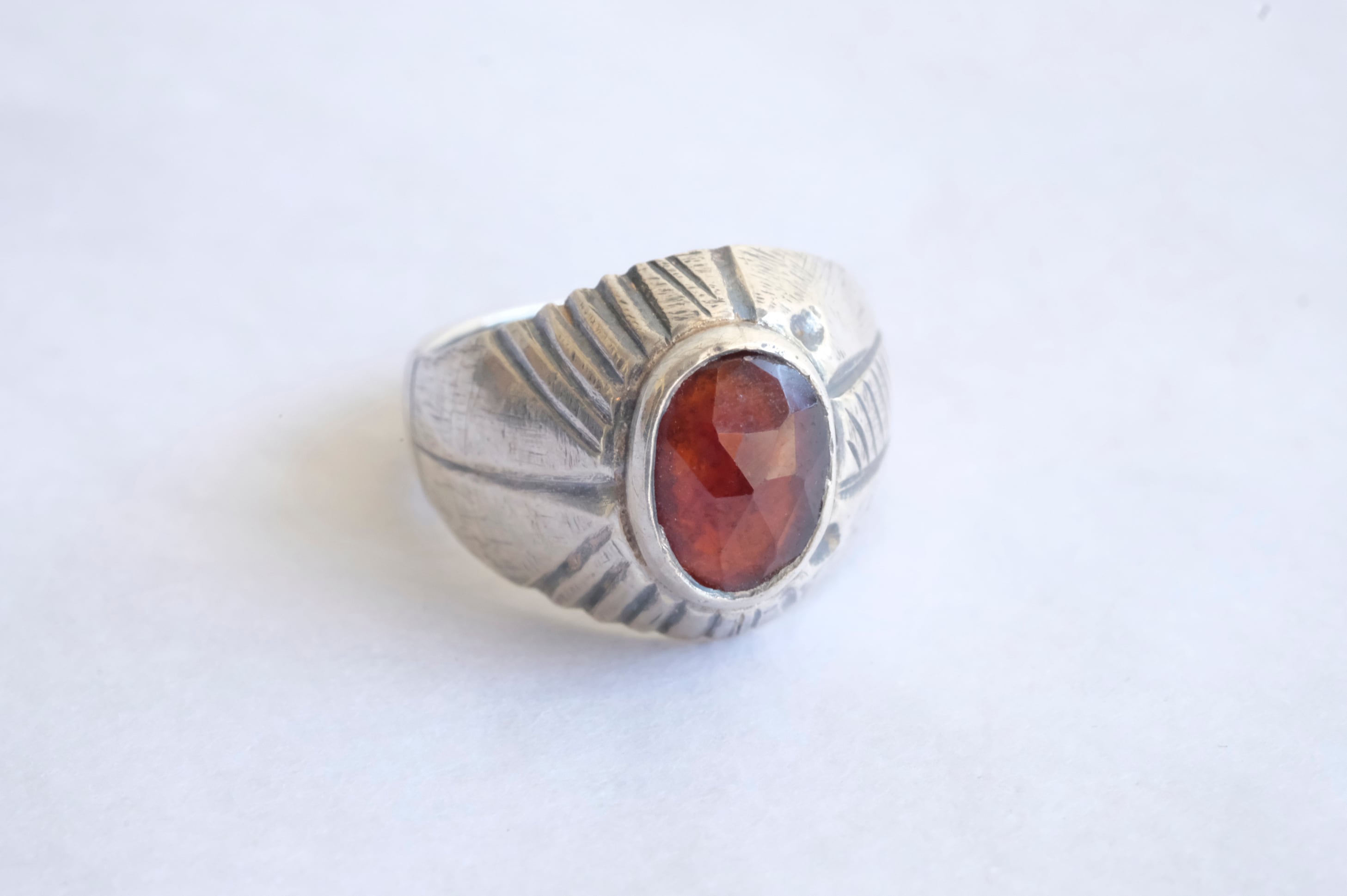 R-26 ガーネット silver ring 12号