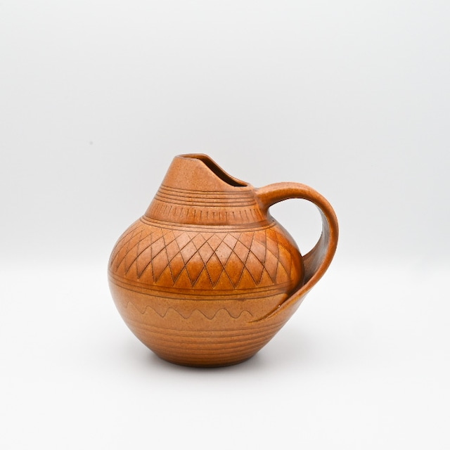 Fat Lava- Caramel Brown Flower Vase / Germany