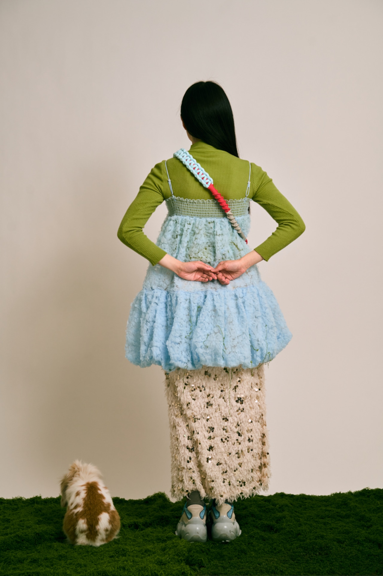 2way thick ribbon strap Red