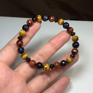 ミラーボールカット・ミックスタイガーアイ×ブラックスピネル ブレスレット