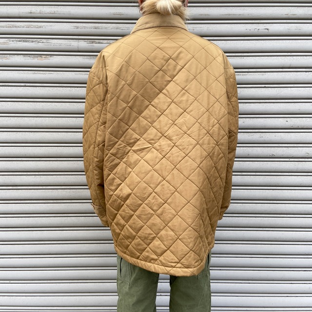 ラルフローレン　キルティングコート　ステンカラーコート　ナイロン　茶系　L