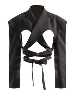 hollow out bandage blazer