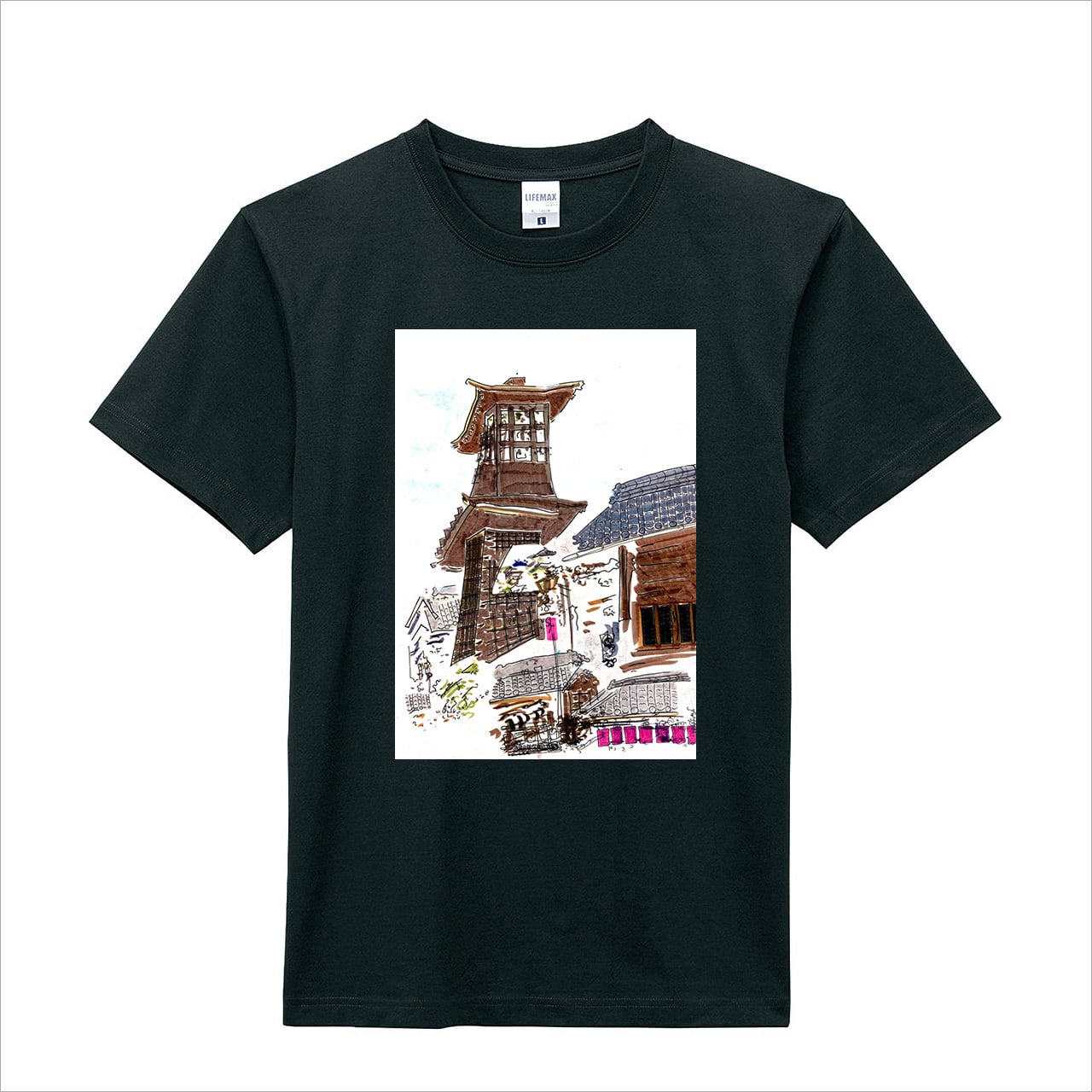 新品　tuki. Tシャツ　愛の賞味期限　(XLサイズ) 時の鐘 Tシャツ ブラック | あいアイオンラインストア