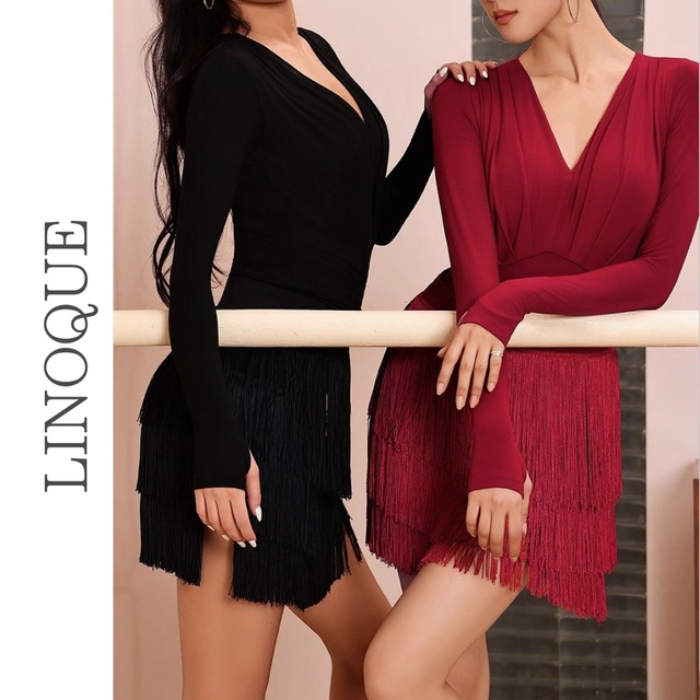 Vネックカシュクールレオタード 3color 【L00166】