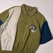 リネン混 GREENCLUBS グリーンクラブ ハーフボタン 半袖シャツ 3/マルチ メンズ ライカ ビンテージ