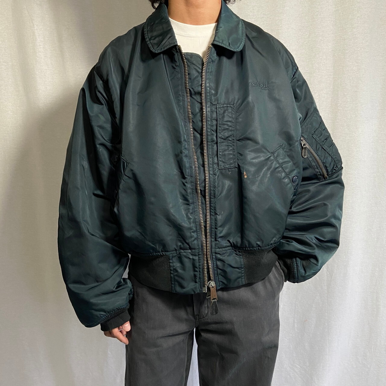 Schott ショット B-15 ミリタリー フライトジャケット メンズXL 古着 