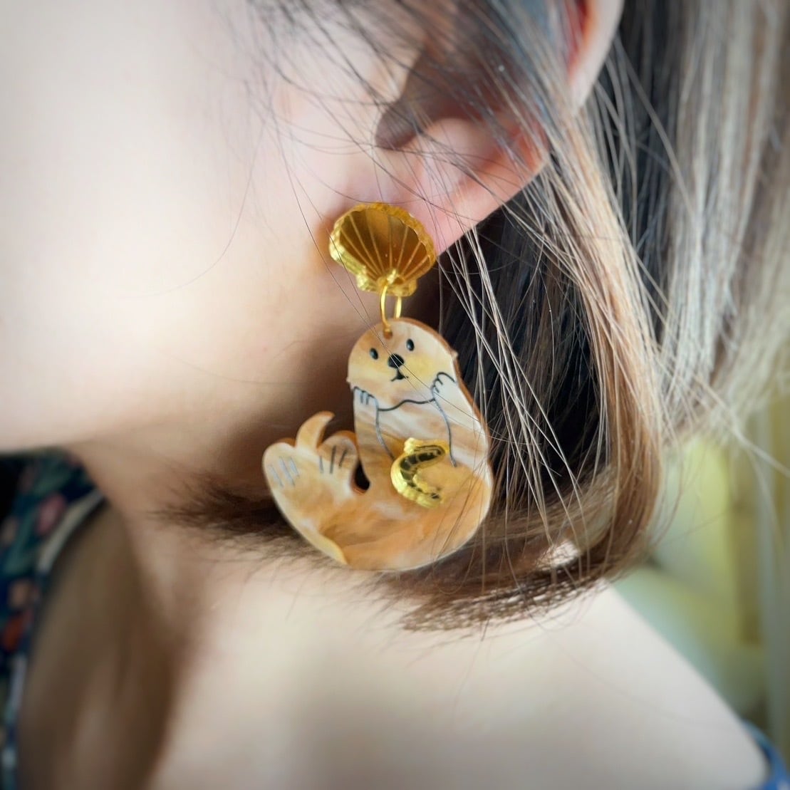 1点のみ 珍しい海のようなジェムシリカピアスチャーム·͜· ︎︎ 海