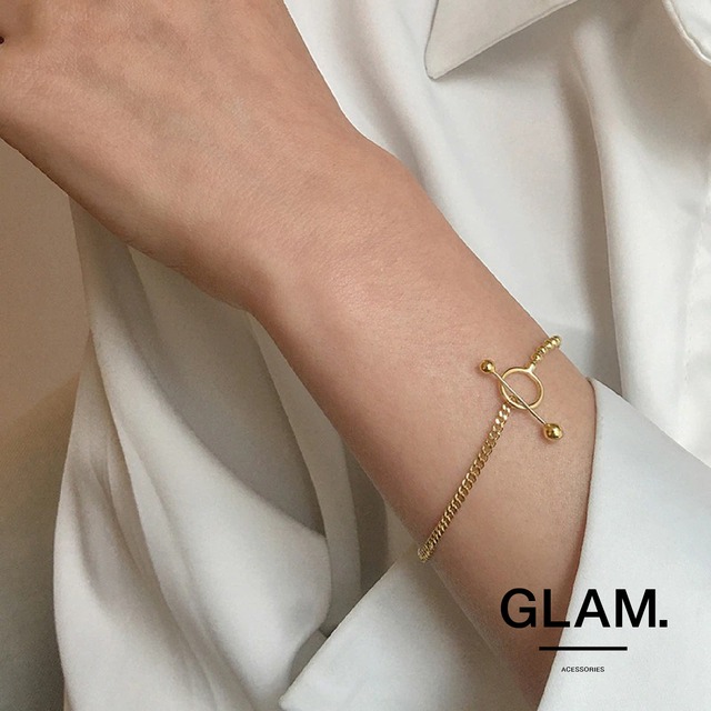 マンテル ミックスチェーン ブレスレット シルバー ゴールド Glamofficial マンテル ミックスチェーン ブレスレット シルバー ゴールド Glamofficial