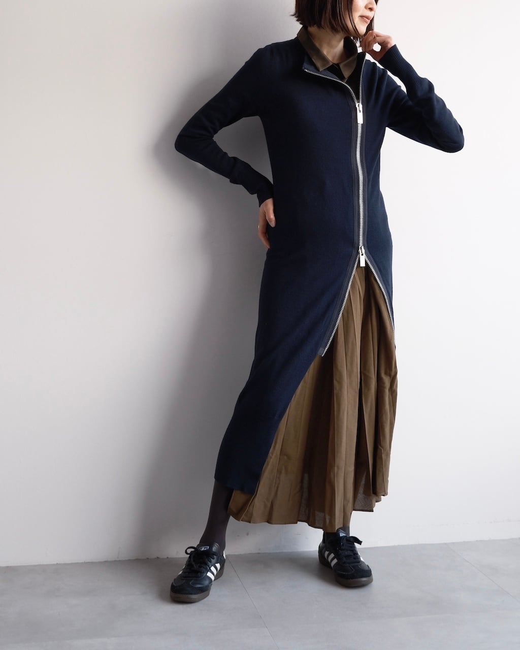 sacai SUITING MIX LAYERED KNIT DRESS | dear closet
