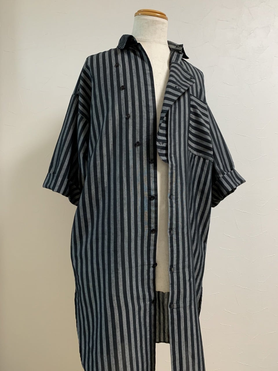 1980's Stripe Design Summer Shirt Coat