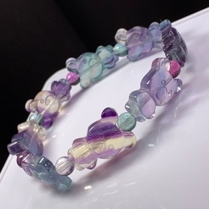 D21.くまさん沢山！フローライトデザインブレスレット