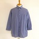 Small Pattern Print Three-Quarter Sleeve Shirts　Navy