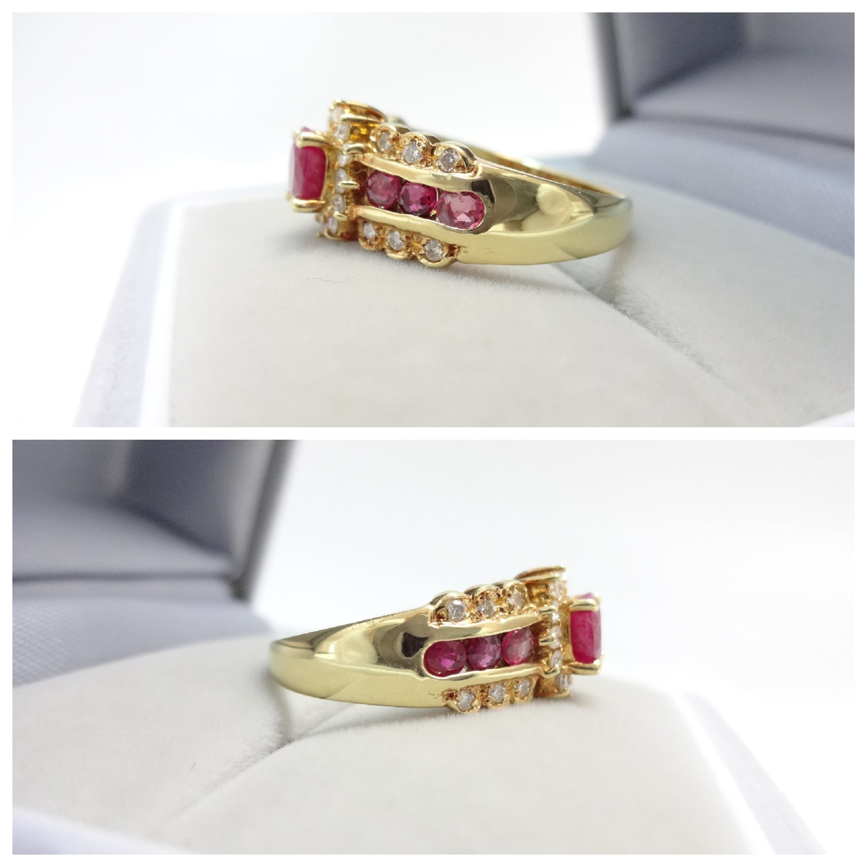 ジュエリーマキ】ルビーダイヤモンド デザインリング 1.02ct 0.23ct