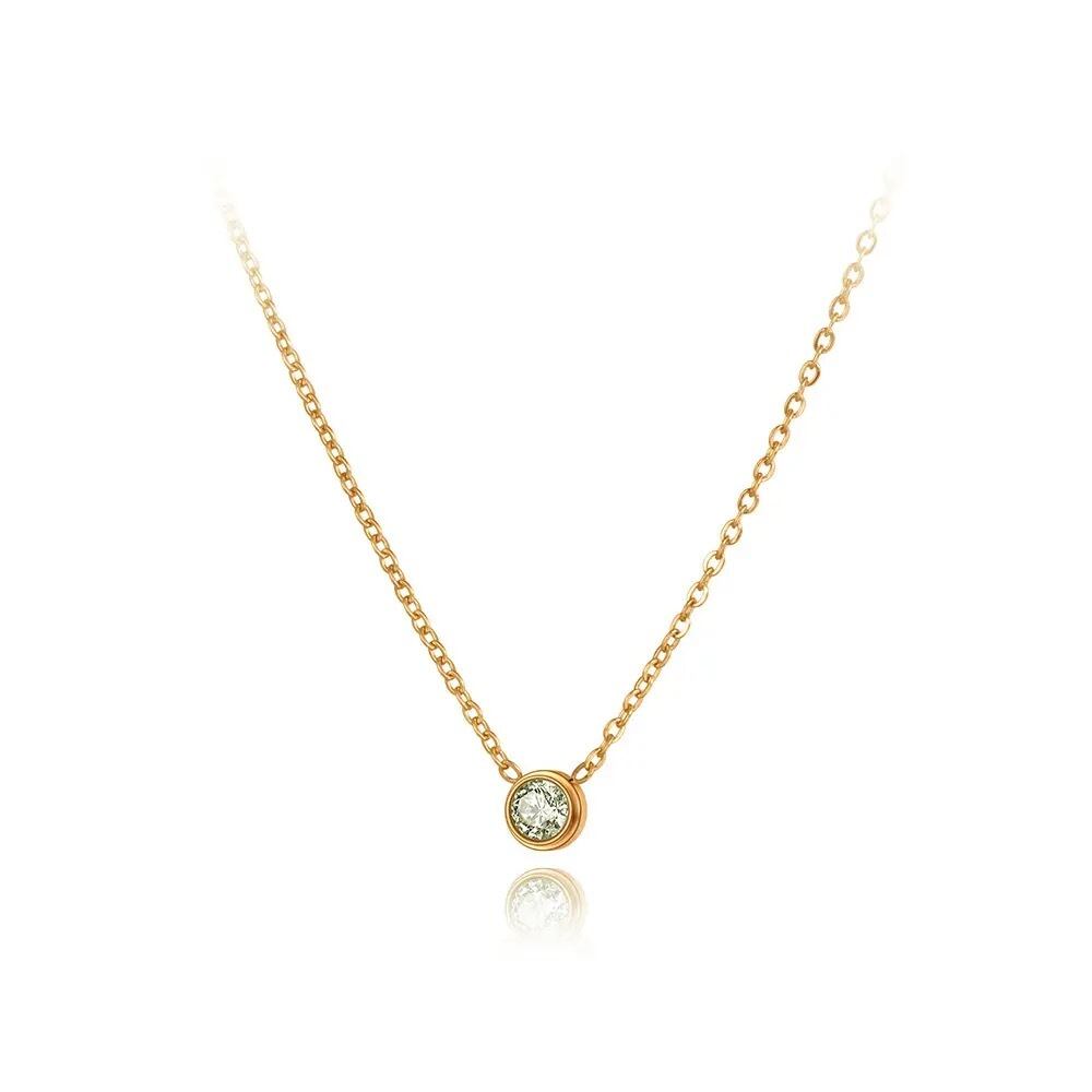 金アレ対応 simple stone necklace (0322)